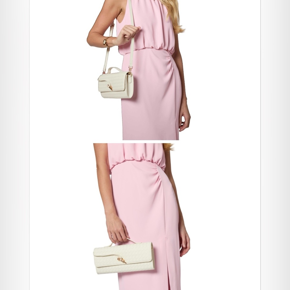 Few Moda Theia Bag In Cream - Woven Clutch